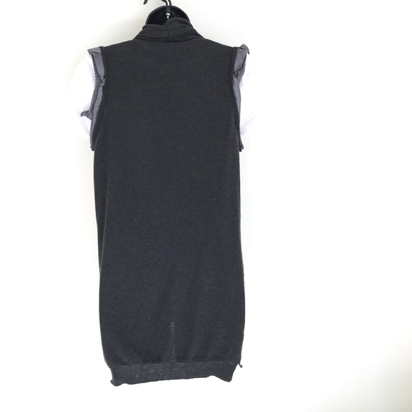 Le Ciel Ruffle Open Gray Cardigan Sweater Vest S - Picture 5 of 11